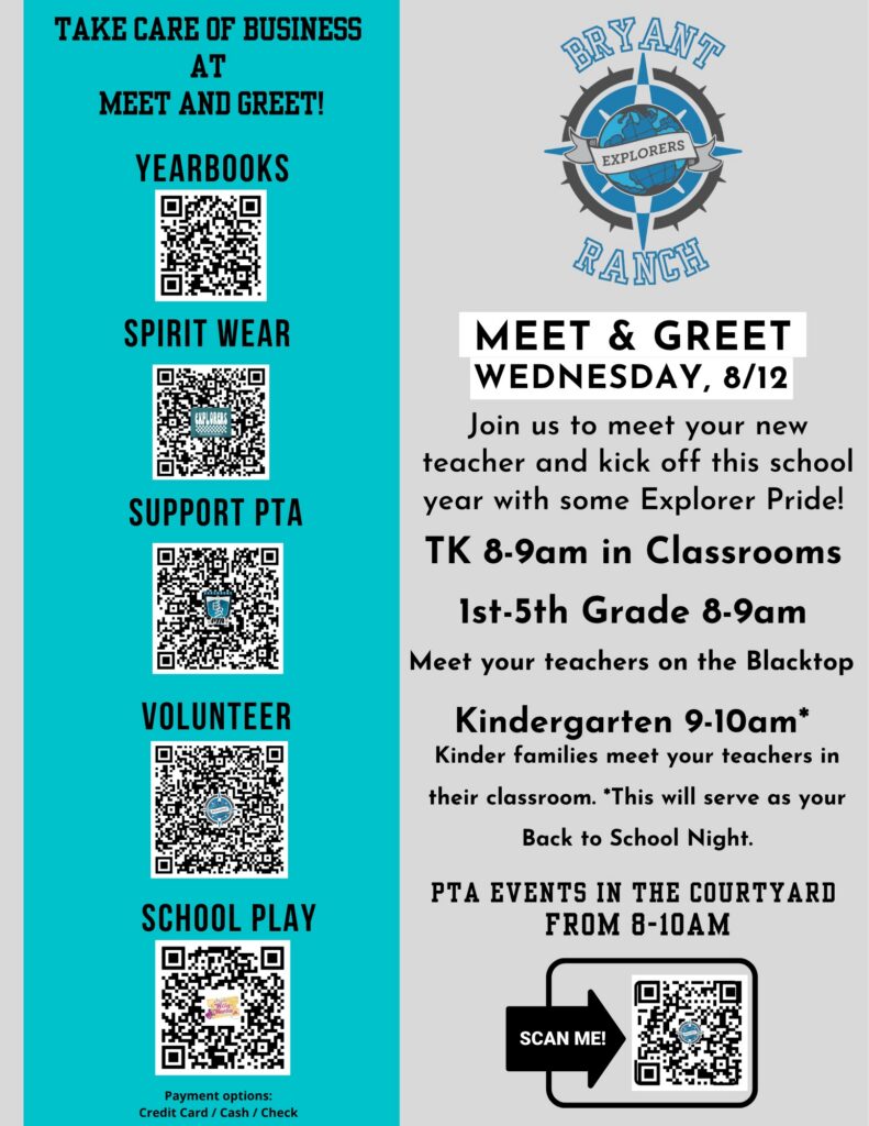 Friendly Reminder: Meet & Greet Tomorrow. Come Meet Your Teacher & Support Your Bryant Ranch PTA!!! Image 1 791x1024 - Friendly Reminder: Meet & Greet Tomorrow. Come Meet Your Teacher & Support Your Bryant Ranch PTA!!!